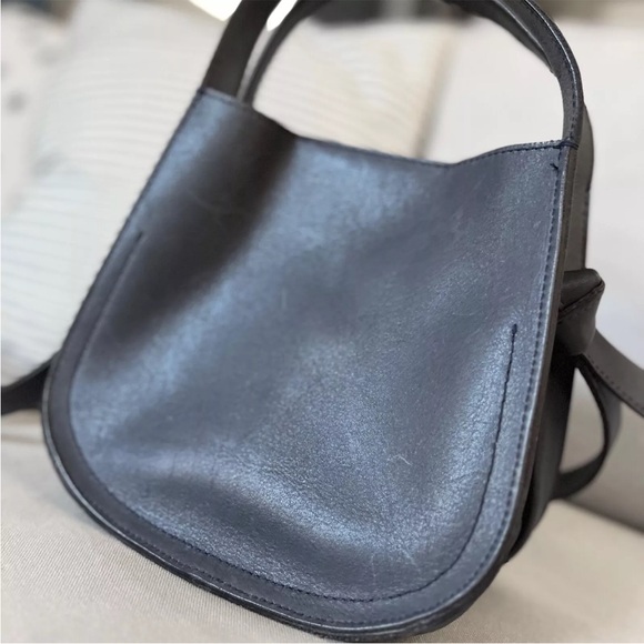 RARE Madewell Small Sydney Leather Crossbody Bag Charcoal Gray / Blue $168 #AI57 - Picture 9 of 15